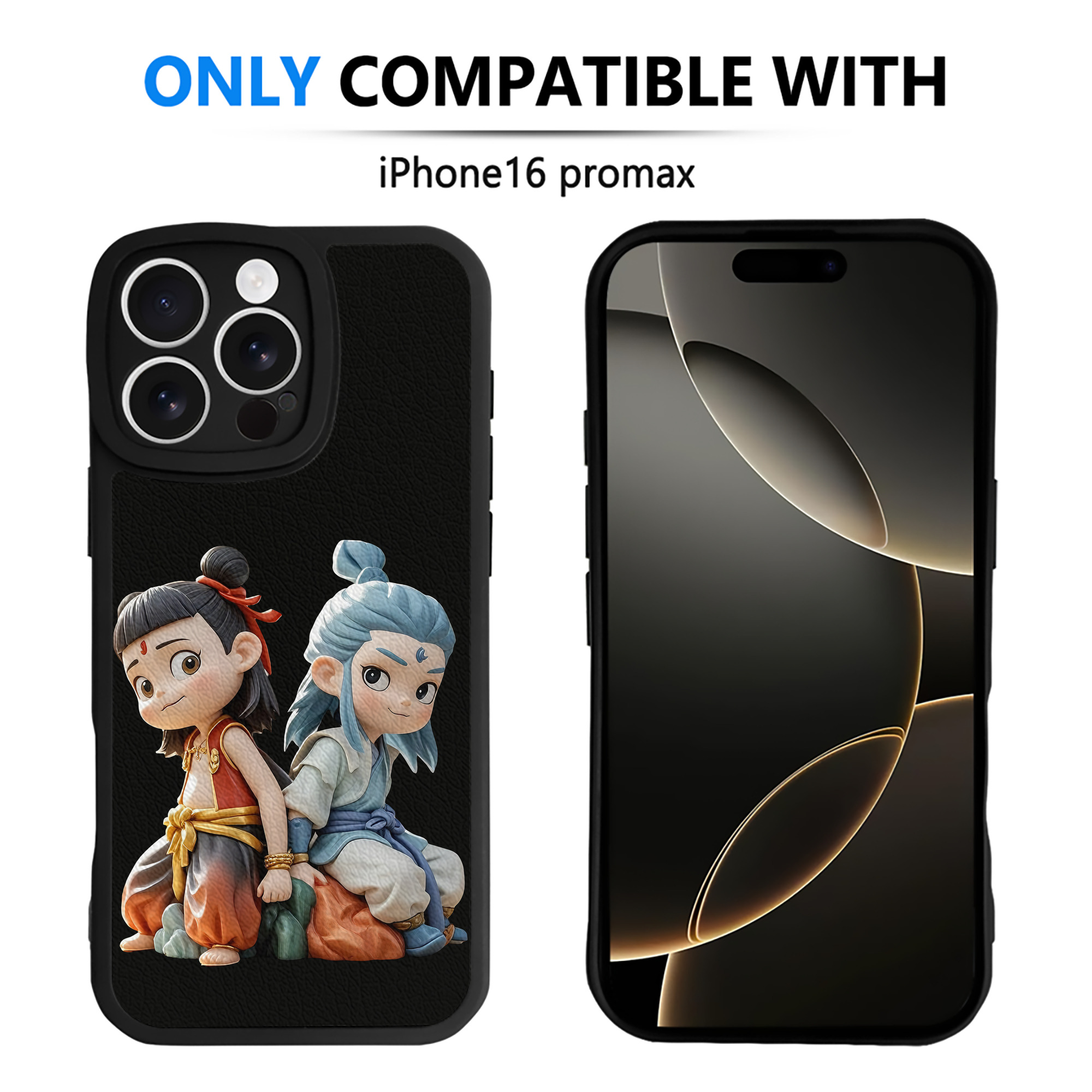 （画像用） Ne Zha 2 ナタ 魔童の大暴れ 【iPhone 16シリーズ対応】シリコンスマホケース（レザー調） 材質：シリコン